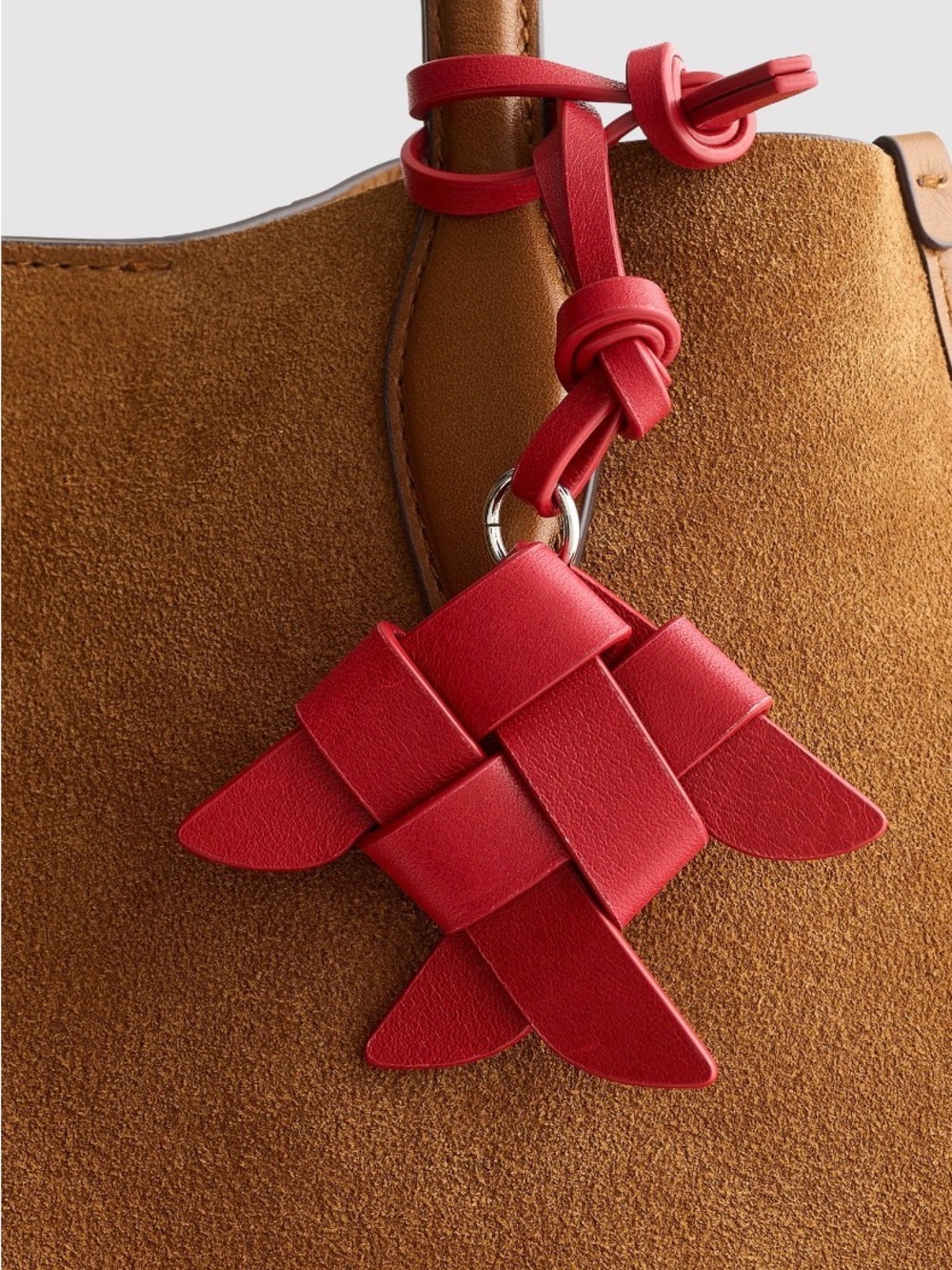 Madewell Red Leather Woven Fish Charm Bag Accessory Chic Fun Summer NWT - Picture 3 of 7